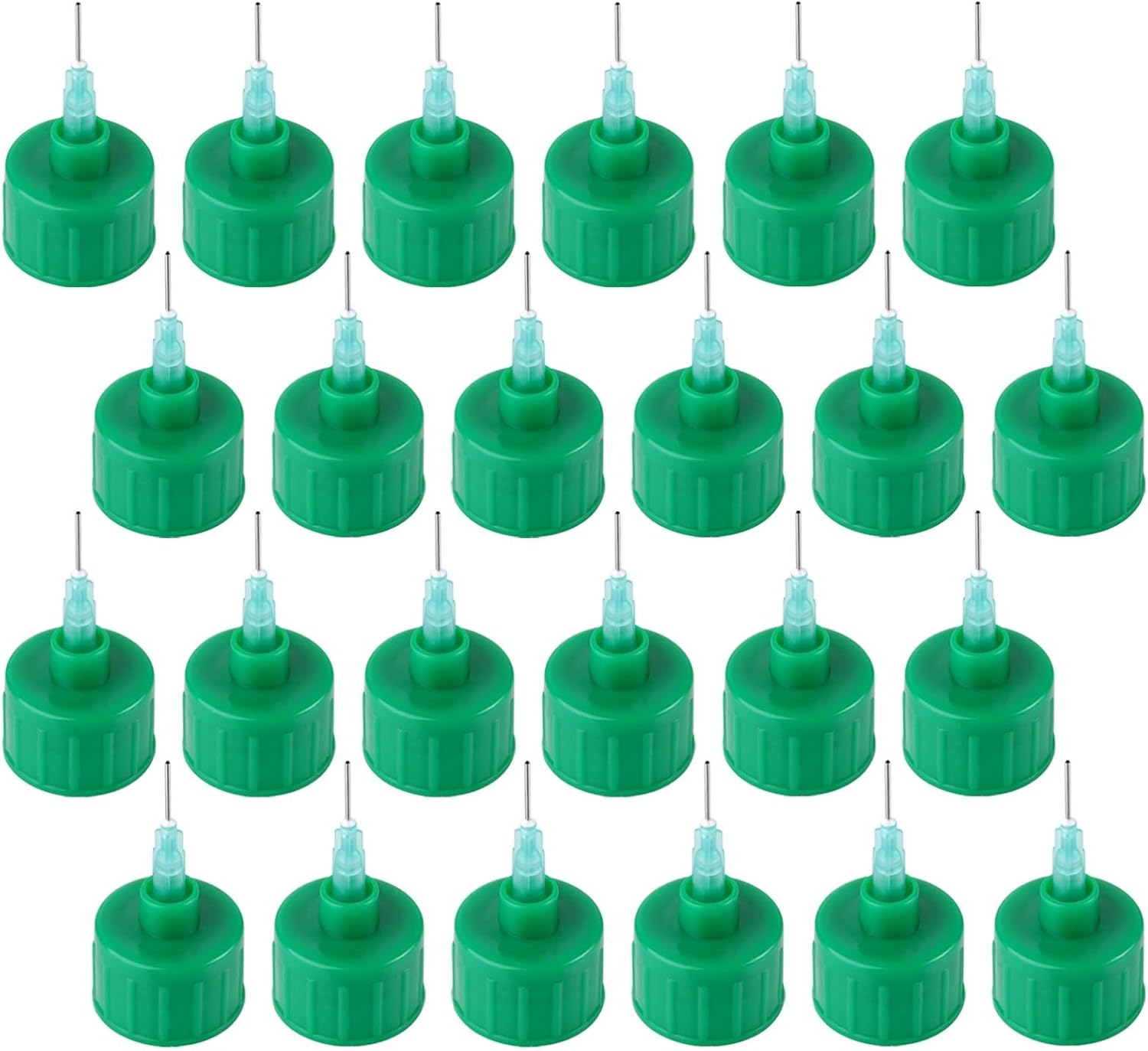 24 Pcs Precision Applicator Caps for 2 Oz Acrylic Paint Bottles, 0.94 in Diameter, Green Plastic Caps for Fine Detail Painting, Crafts