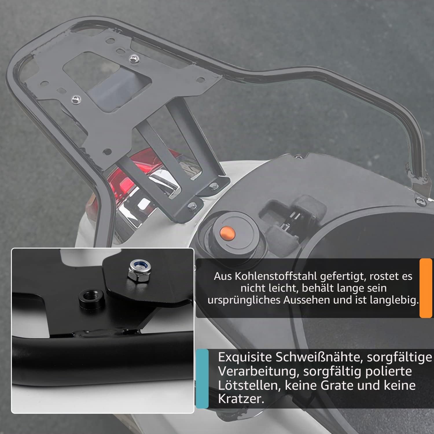 Motorrad Gepäckträger Hinten für Vespa GTS300 300 GTS, Roller Regalträger Hinterradgepäckträger Top Case Halterung Beifahrer Haltegriff
