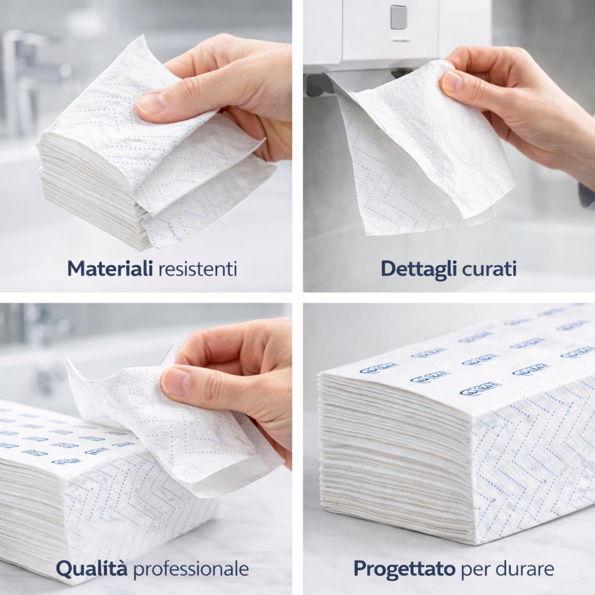 6300 Fogli Di Asciugamani Monouso di Carta Piegati a V - 30 Confezioni da 210 fogli - 2 Veli in Carta Riciclata De-Inked Bianca per Dispenser, Ideali per Bagni di Uffici, Bar, Ristoranti e Casa