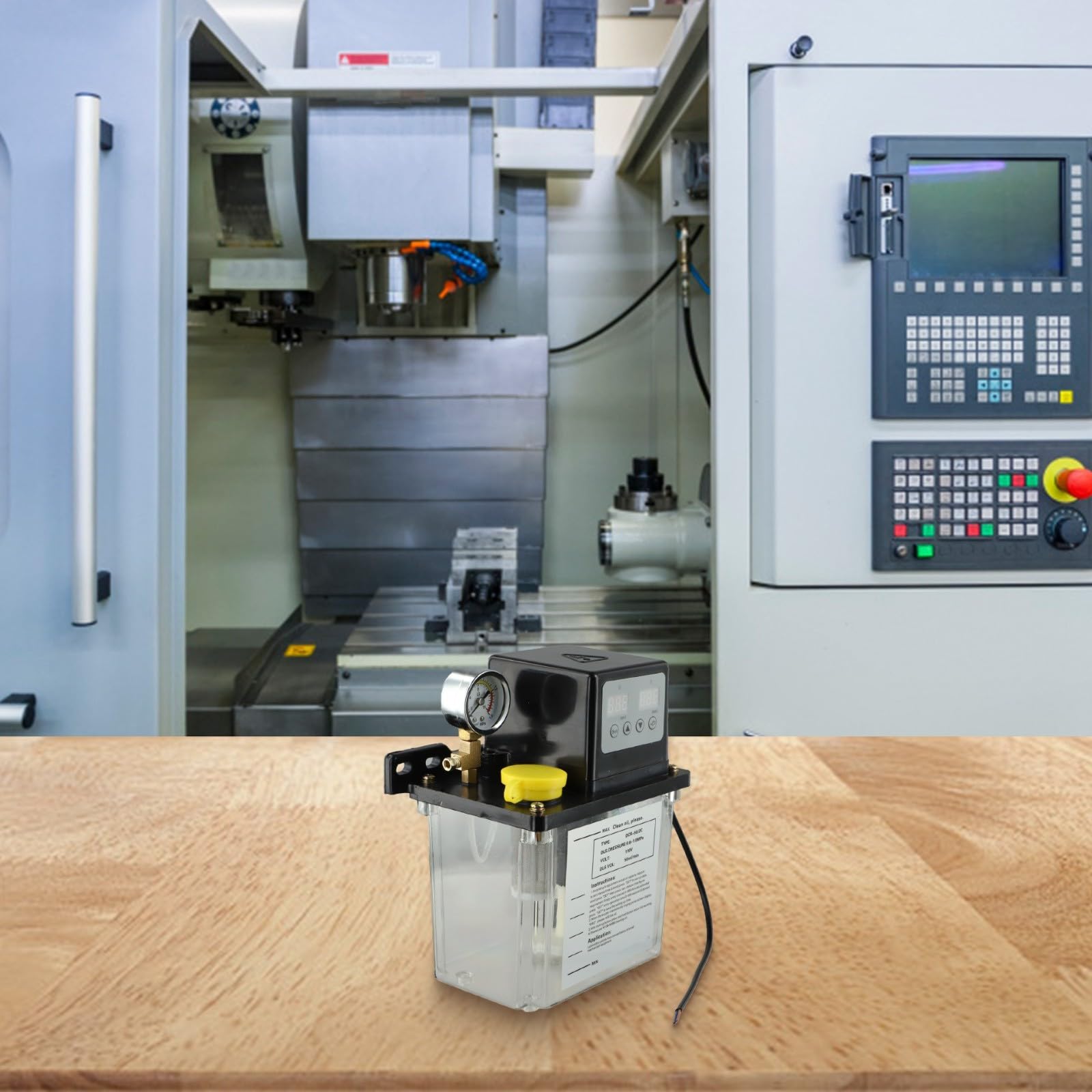Pompa di olio lubrificante automatica per ingranaggi elettrici per macchine utensili CNC fresatura tornio 1L 2L serbatoio 110 V nero (2L)