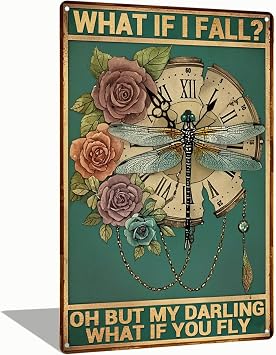 Vintage Metal Tin Signs What If I Fall  Home Bar Kitchen Hotel Bedroom Living Room Cafes Wall Decor 8x12 Inch 2538