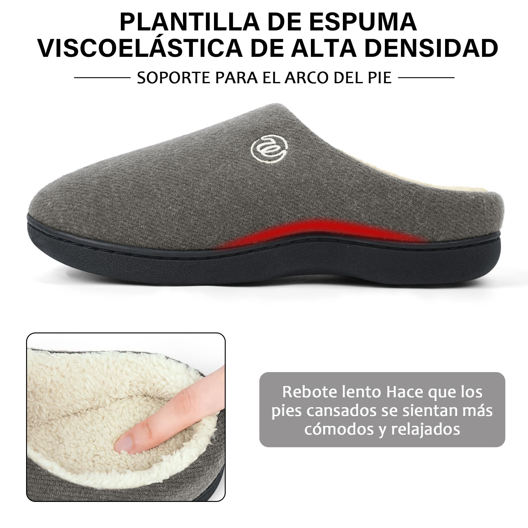 Wostock Inverno Pantofole Donna Ciabatte Uomo Sherba Ciabatte Caldo Comode Scarpe da Casa Antiscivolo Memoria Schiuma Pantofole Interno Esterno