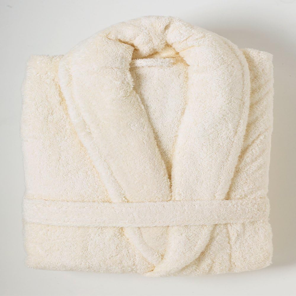 Linens Limited 100% Egyptian Cotton Bath Robe, Cream, Large : Amazon.co ...