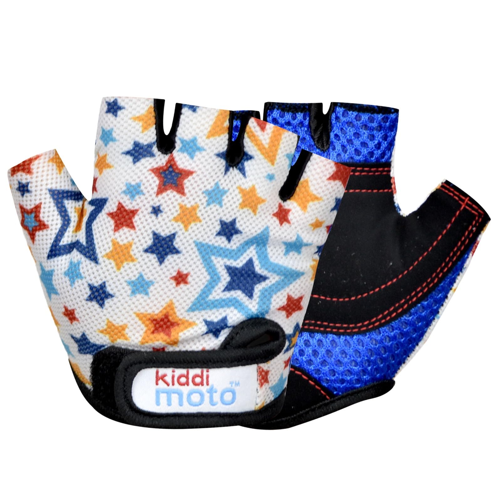 Kiddimoto Kids Bike Gloves For Kids Boys & Girls Best Toddler Bike Gloves Ages 2-8 Fingerless Cycling Gloves For Youth Sports Like Mtb, Bmx Dirt Biking, Mountain Bike Riding