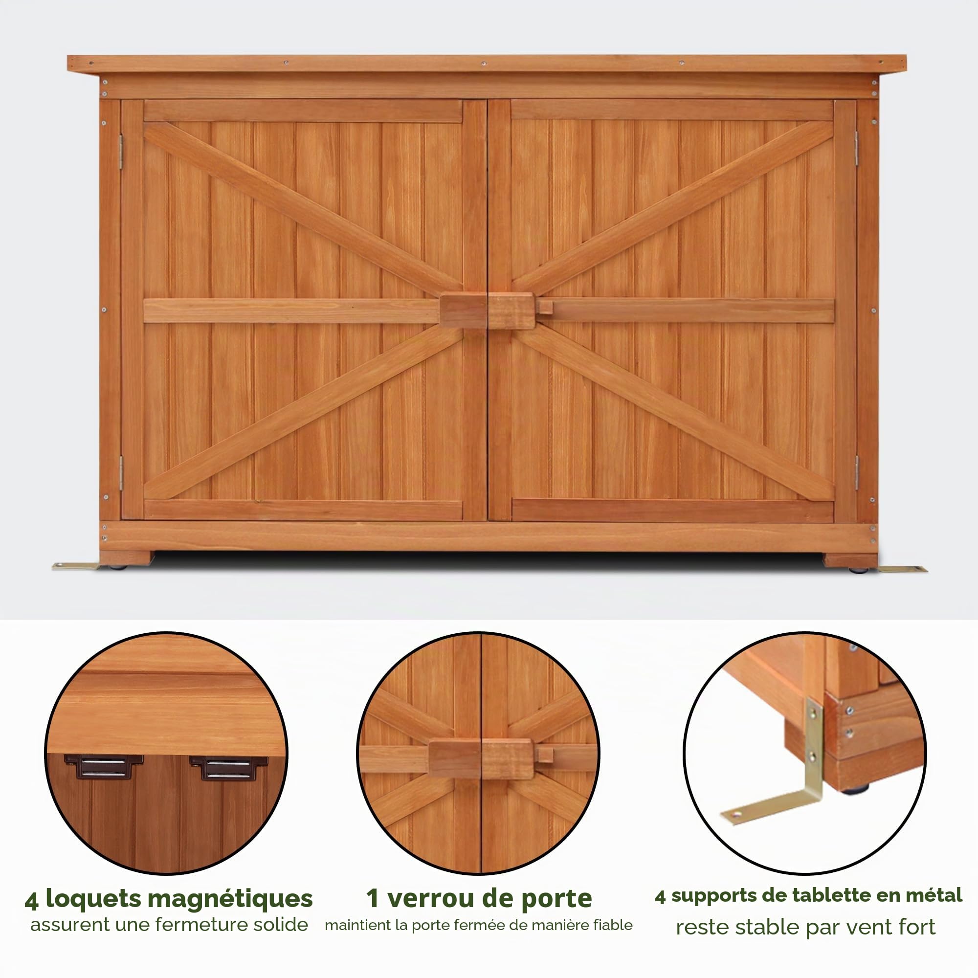 MCombo Armoire de Jardin Armoire d'extérieur Abri à Outils Bois