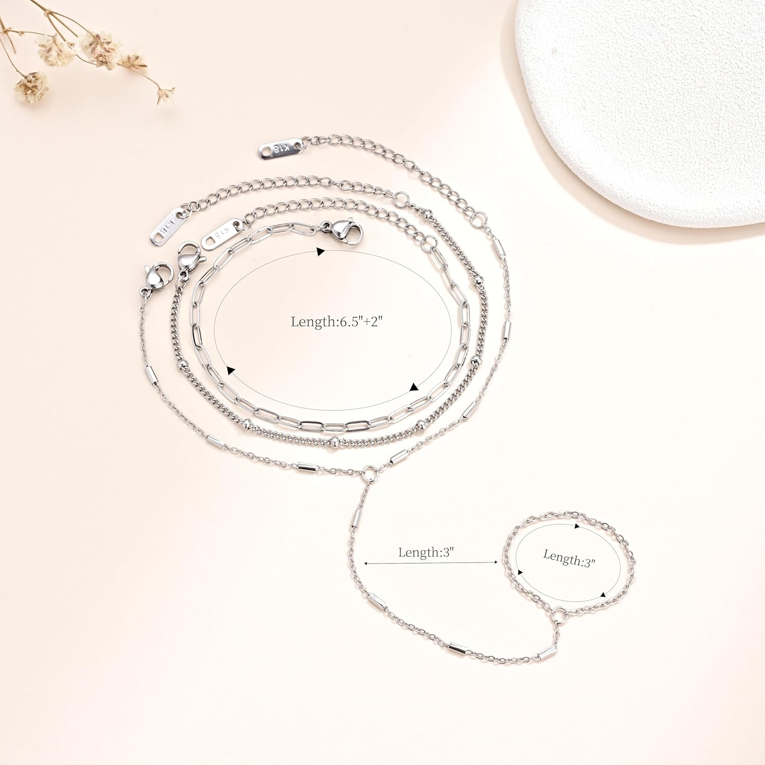 18K Gold Plated Small Cross Bracelet for Women | Tiny Cute Cross Bracelets | Beaded Bracelet | Hip Hop Knot | Hand Chain Bracelets | Gold Jewelry Gifts for Women - Image 3