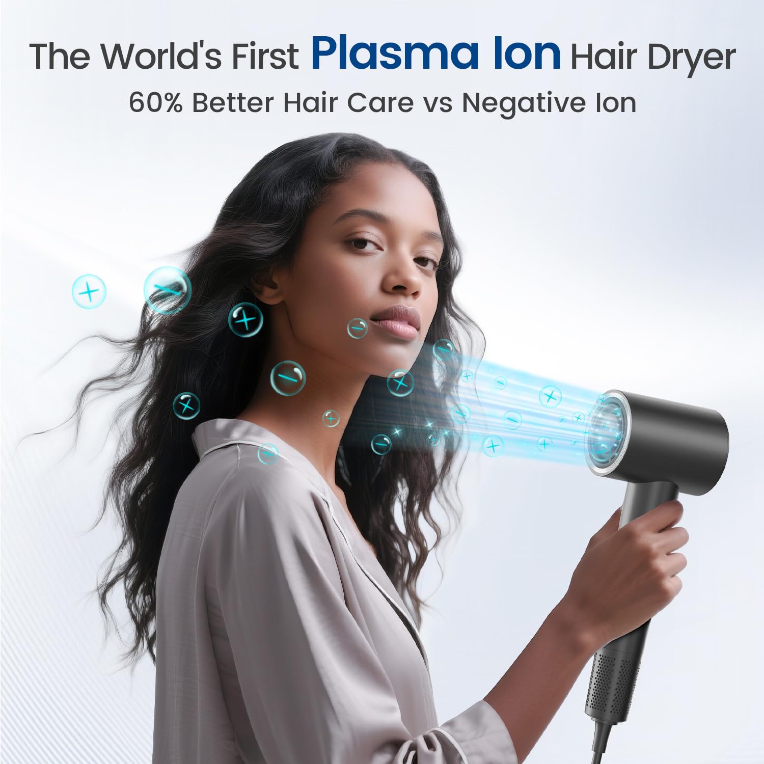 Hair Dryer with Diffuser,1-4min Fast Dry by 1400w, 3 Heat/Cool Wind Level,0.86lb Lightweight, 49db Low Noise, 2 Billion Plasma, Industry-Leading High-Speed Brushless Motor Blow Dryer for Home Travel - Image 3