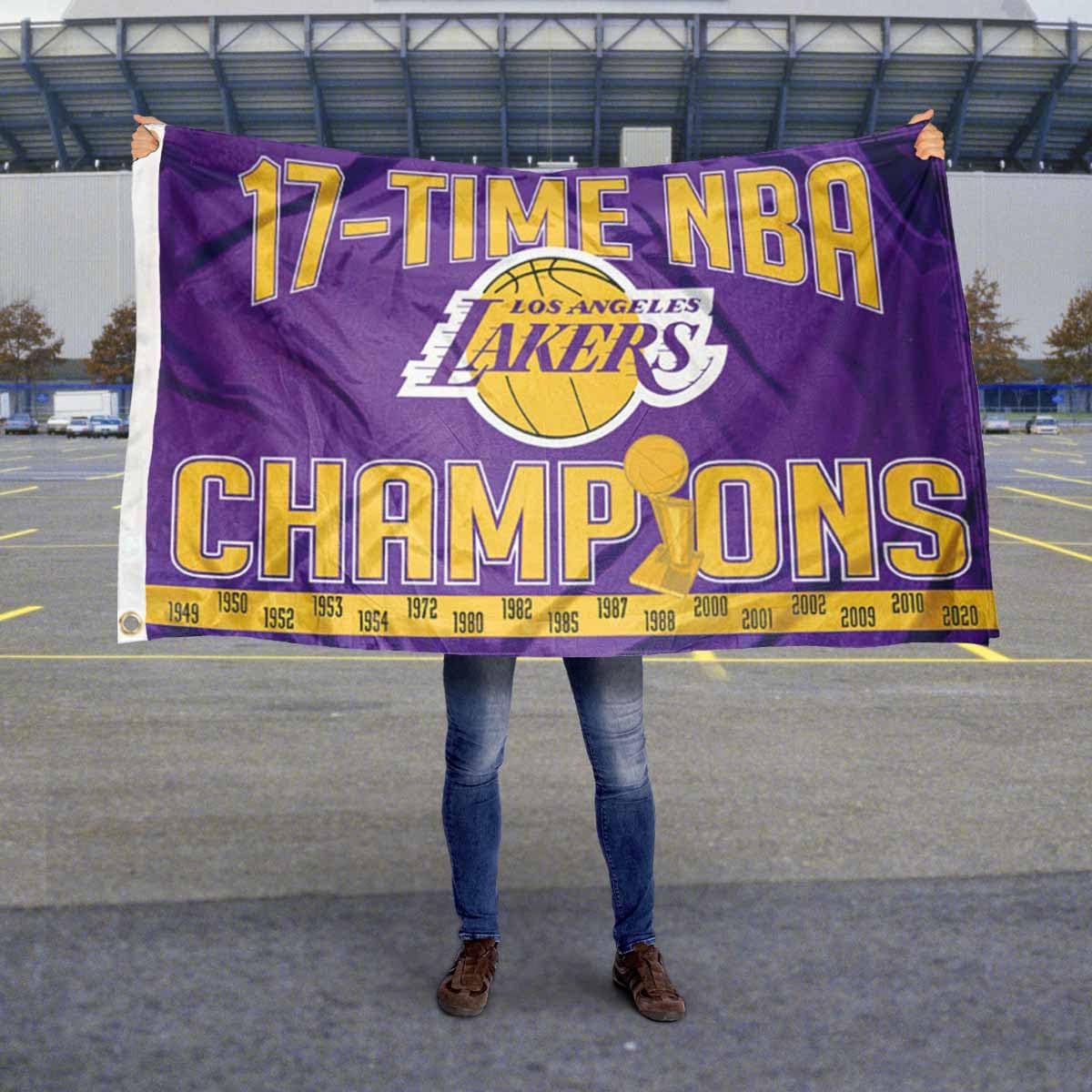 Los Angeles Lakers 17 Time Champions Outdoor Large Grommet Banner Flag - Image 5