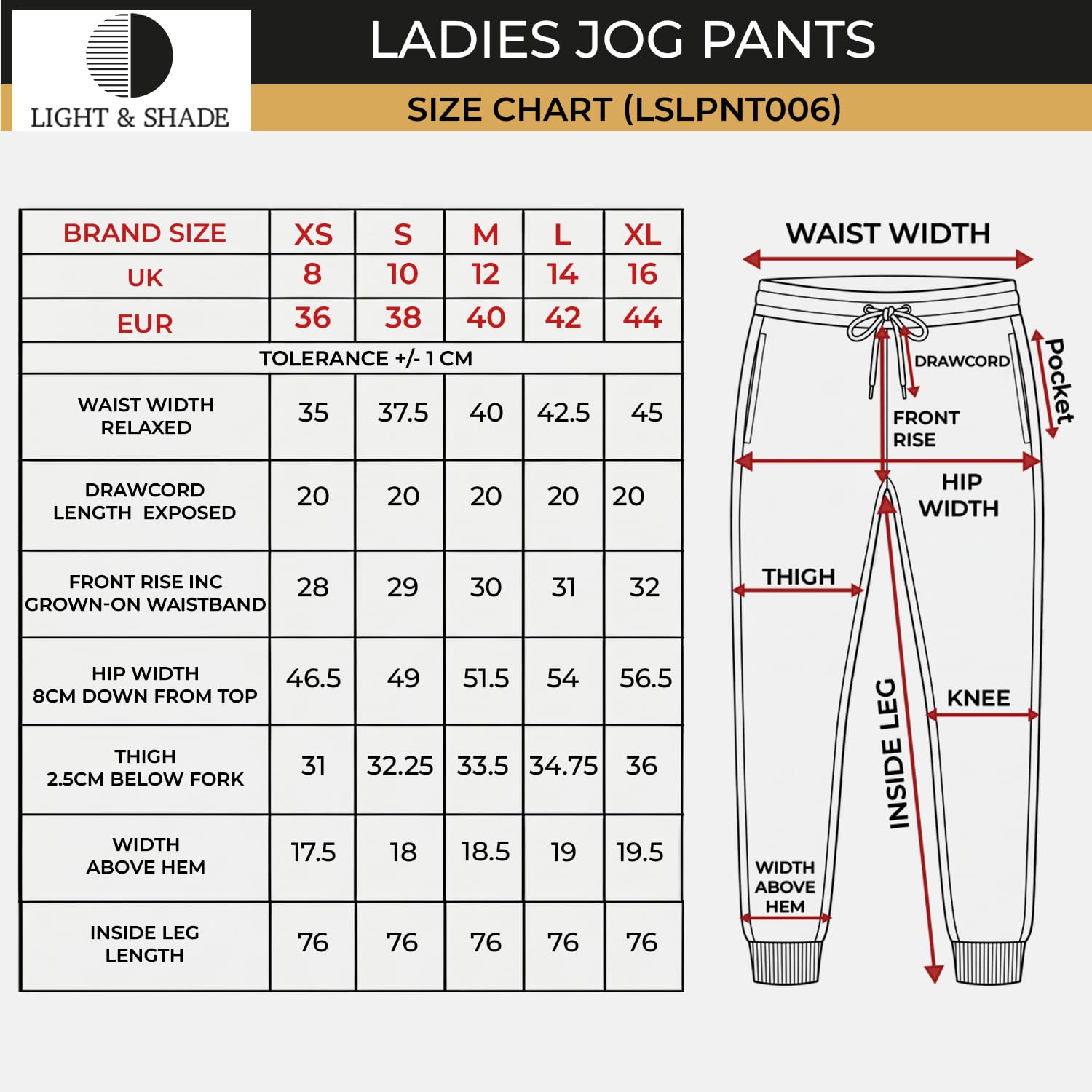 Light & Shade Damskie spodnie dresowe loungewear, miękkie w dotyku joggery do domu i na co dzień