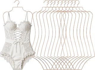 10 Pack Rosy Gold M Size Body Shape Swimsuit Bikini Hanger Wire Bra Hangers for Display Lingerie Bathing Suits Swimwear Clothes Coat (10, Rosy Gold,M)
