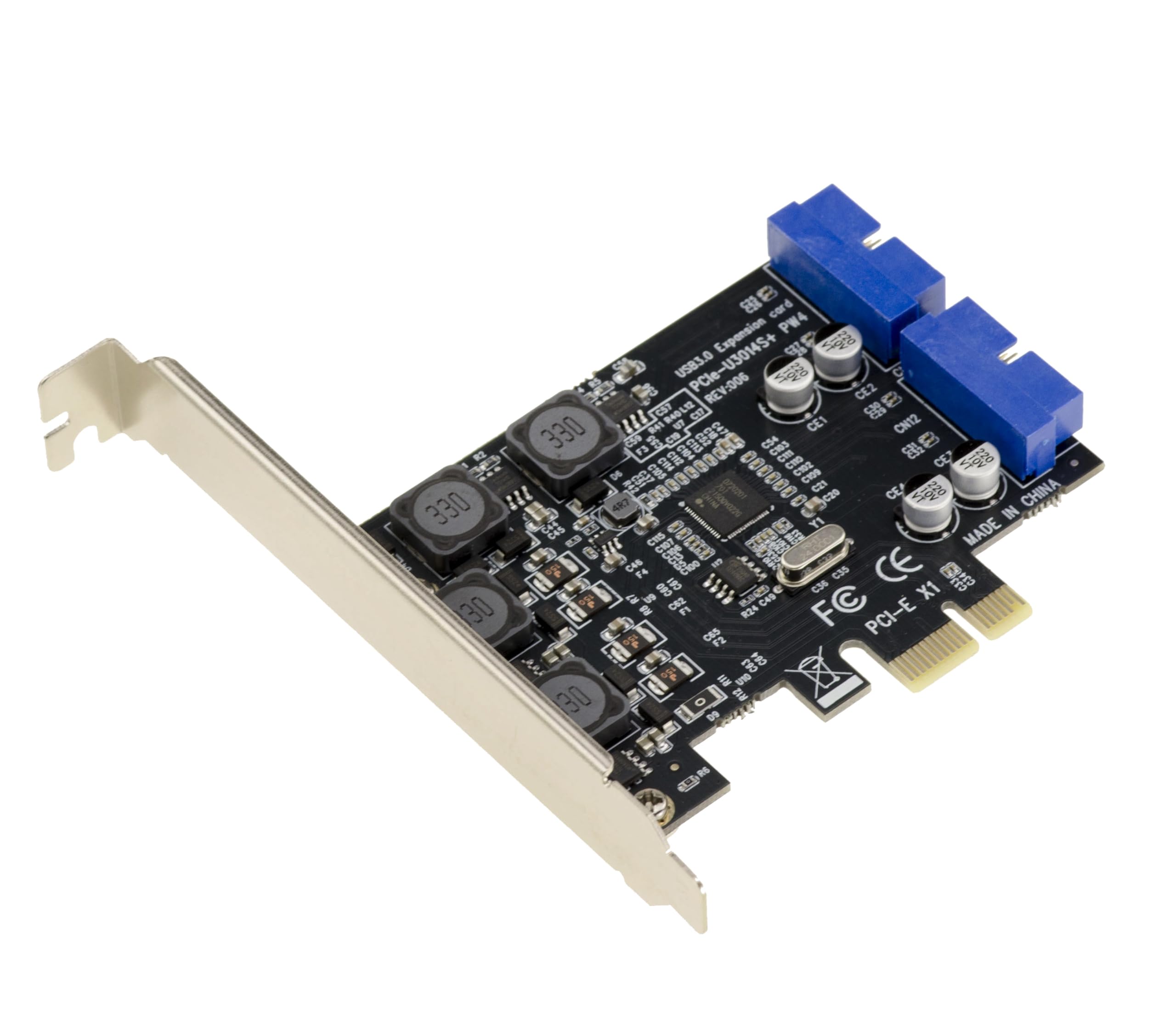 KALEA-INFORMATIQUE Carte PCIe USB 3.0 2 Ports internes NEC | Carte PCIe USB 3.0 interne double connecteur 19 broches NEC
