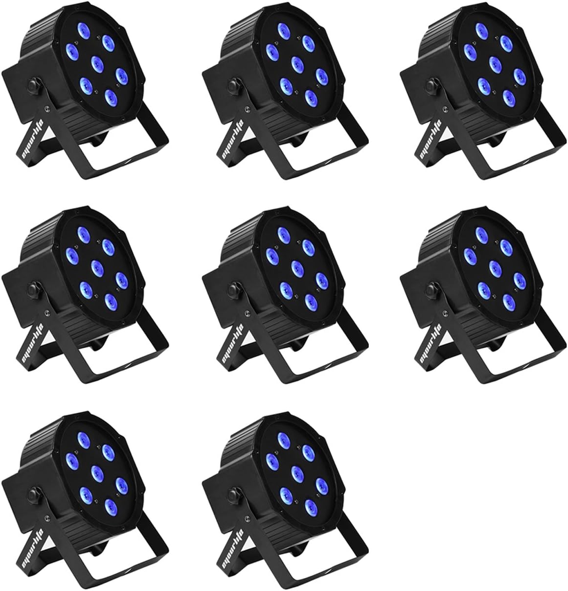 Eyourlife 8pcs 7 X 10W LED DMX512 4in1 Stage lighting LED