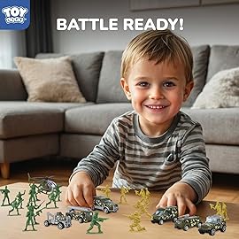TOY Life Army Men Action Figures Toys Plastic, Toy Soldiers for Boys with Helicopter, Green Military Playset