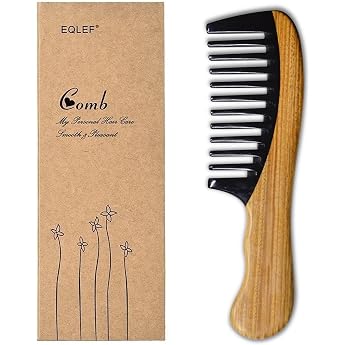 Sandalwood Horn Comb Handmade High-Quality Natural Sandalwood Horn Comb Wide Teeth