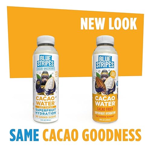 Miniatura 3 de Blue Stripes Agua de Cacao - Hidratación de Superfrutas Prensada en Frío con Electrolitos y Antioxidantes, Sin Azúcar Añadida, Completamente