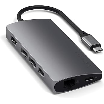 SATECHI 8-in-1 USB-C Hub with Ethernet, HDMI 4K@60Hz, 60W PD Charging, 3x USB-A 10Gbps, Data Transfer and SD/microSD Card Rea