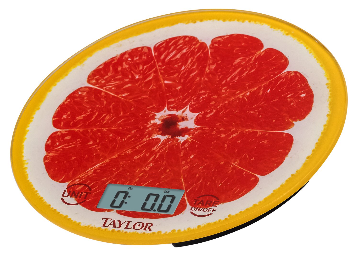 Taylor Precision Products 3823GR - Báscula de cocina de vidrio cítrico (pomelo), color rojo