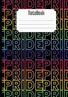Composition notebook pride month illustrations Cute rainbow and hearts design notebooks for school, Aesthetic design notebook for students, lined pages for school.