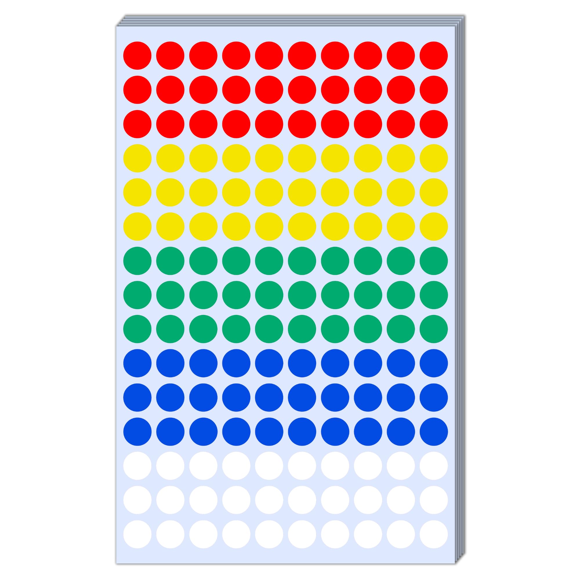 9000 Pack - 10mm Coloured Dot Stickers, Sticky Dots Labels - 5 Assorted Colours