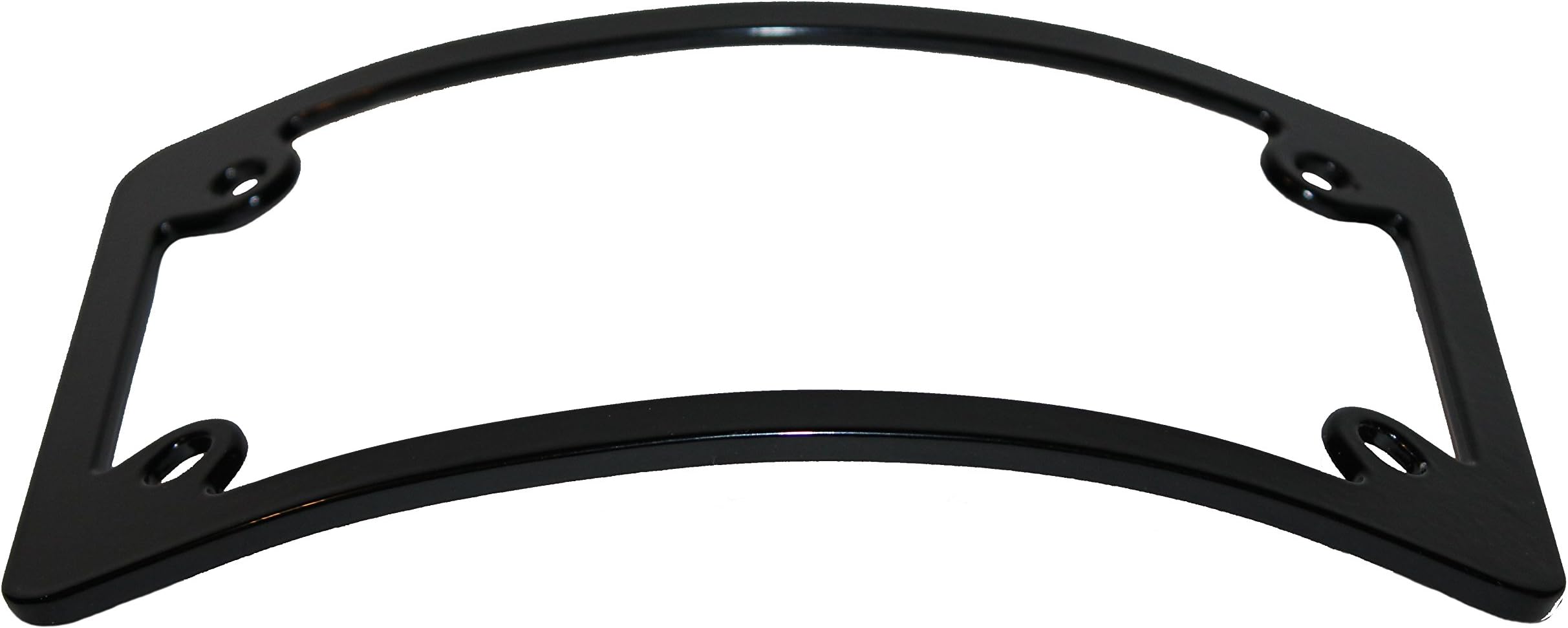 Curved Motorcycle License Plate Frame - Black