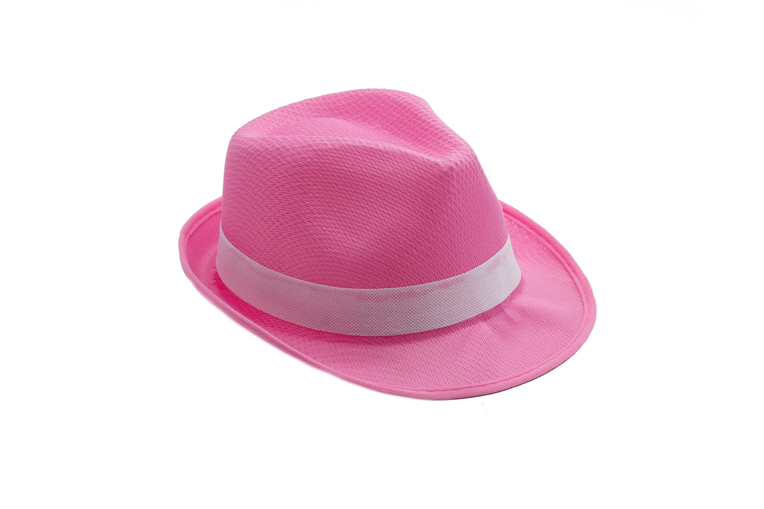 Partyhüte - PACK 10 bunte Hüte für Männer und Frauen - Wählen Sie die Farbe des Hutbandes (Hellrosa Hut)