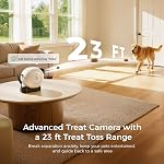 Robot M3 3K Pet Camera Treat Dispenser with 32ft Remote Tossing for Dogs & Cats – Reduces Separation Anxiety, 360° View, Indoor Security Camera with Phone App, Barking Alerts, No Subscription, 5G WiFi