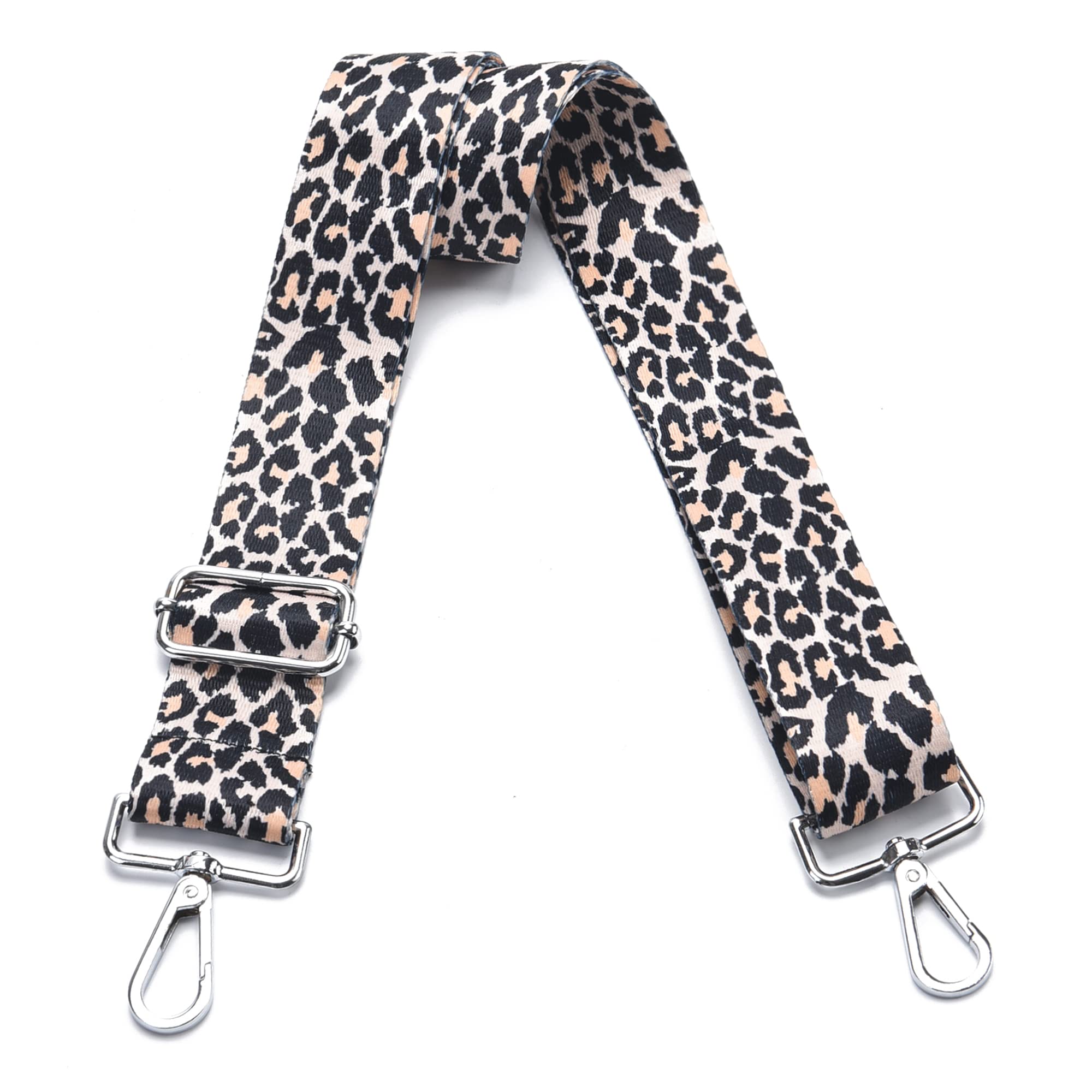 Wide Purse Strap Adjustable Replacement Crossbody Bag Strap Silver Hardware Shoulder Straps
