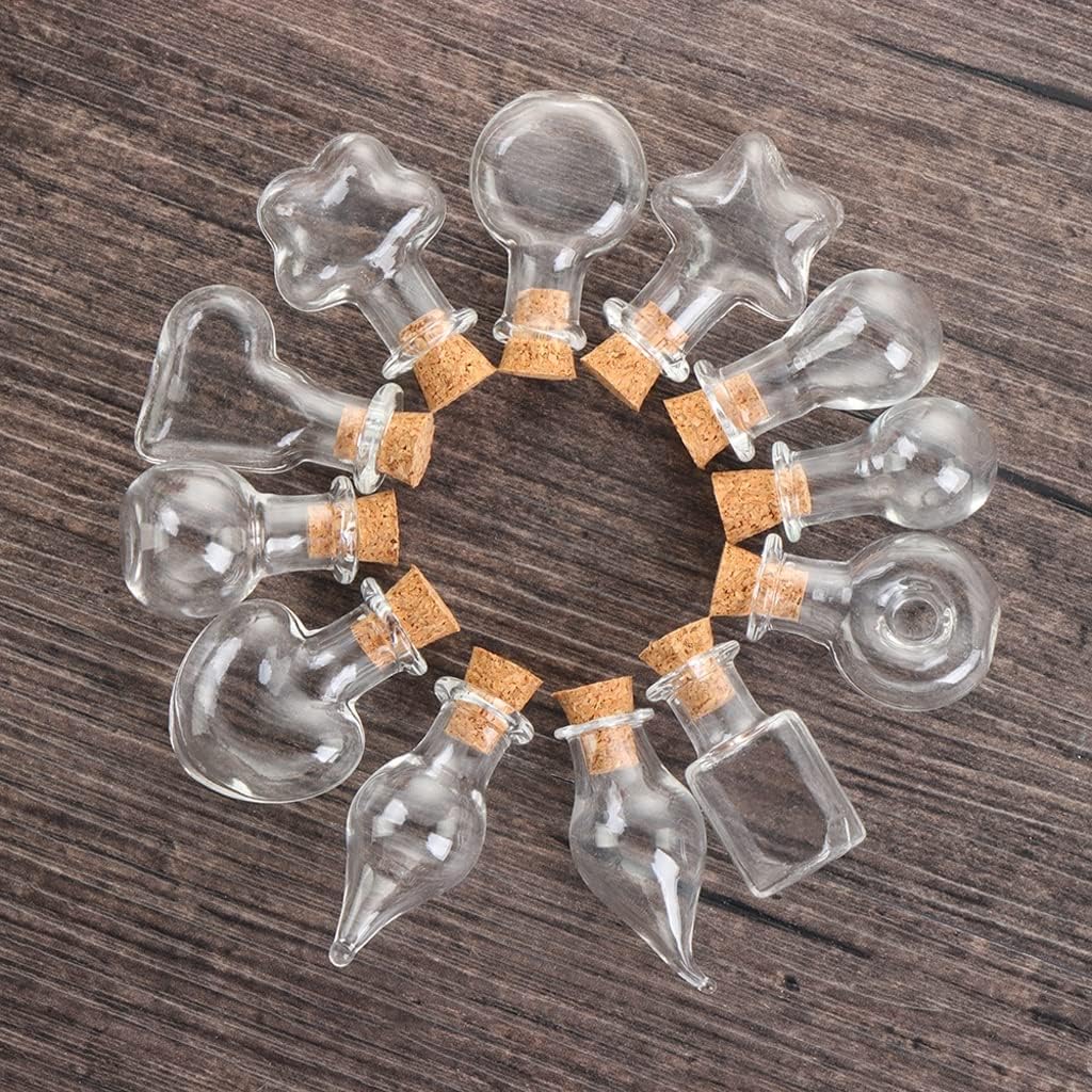 5Pcs Cork Stopper Small Empty Glass Bottle Tiny Glass Jars with Cork Decorative Wish Glass Jars Wedding Holiday Mini Containers (Color : A)