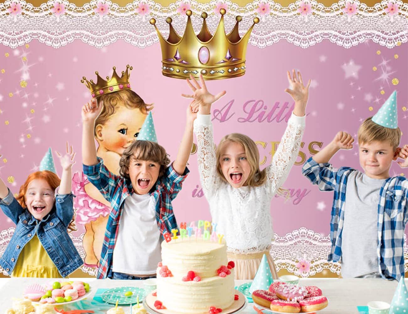 Fotohintergrund Für Babyparty – 'A Little Princess Is On Her Way', 2,7 X 1,8 M, Vinyl