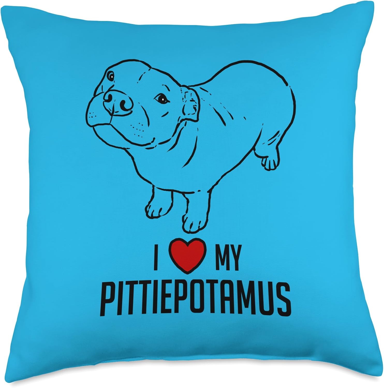 Funny Pitbull, Pitbull Humor, Pittiepotamus, Pitbull Hippo Throw Pillow