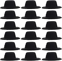 Vista 1 de Mini sombreros de fieltro, 20 sombreros negros en miniatura para decoración de bricolaje, suministros de fiesta, decoración de Navidad