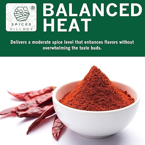Miniatura 4 de Spices Village Chili rojo en polvo, pimientos rojos molidos medianos para cocinar, 8 onzas, certificado Kosher, condimento de chile indio, sin