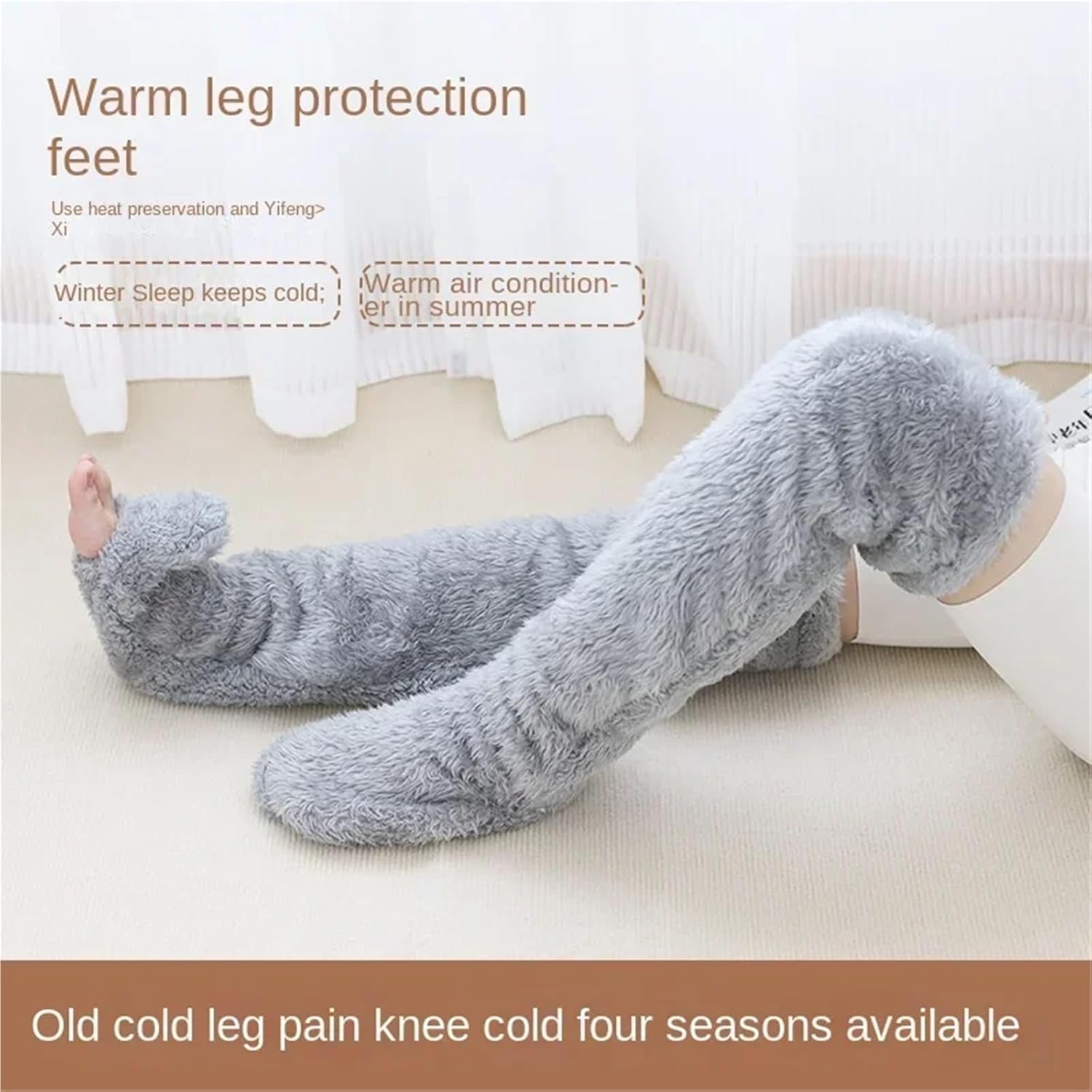Over The Knee Socks 3 PCS Hot Fluffy Thigh High Socks Teddy Legs Snuggle Long Paws Fuzzy Leggings Over For Women