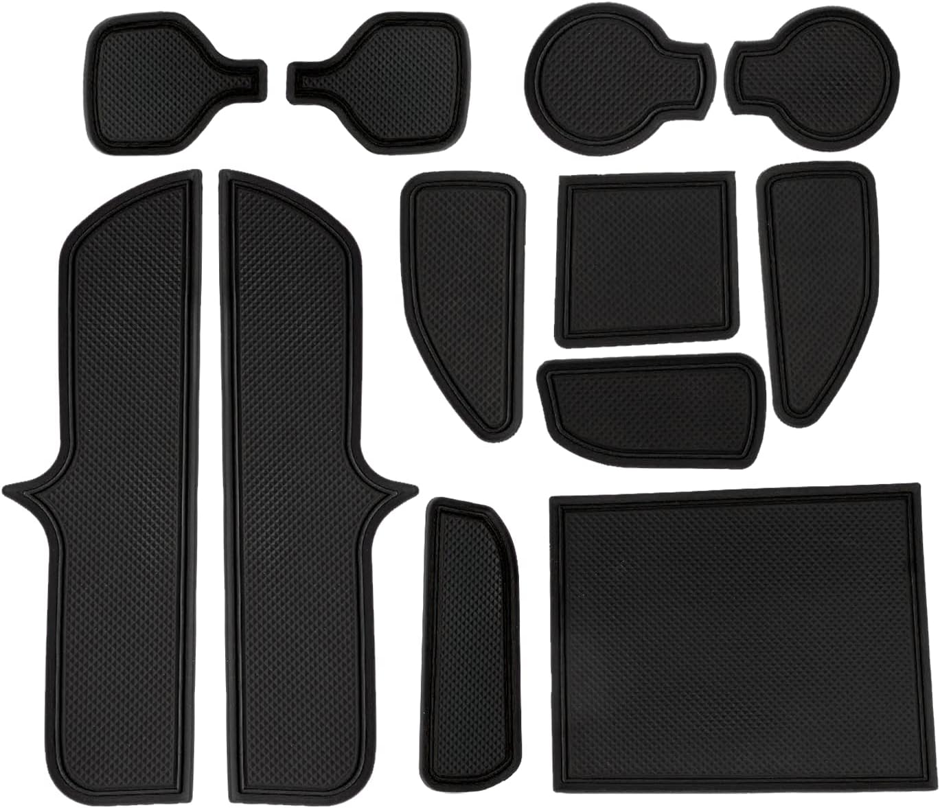 SXCY Fit for 2022 2023 2024 Hyundai Santa Cruz Door Slot Pad Fit 2024 Santa Cruz Cup Holder Inserts Liner 2024 Santa Cruz Door Groove Pad 2024 Santa Cruz Non-Slip Gate Slot Mat (12pcs Black Lines)