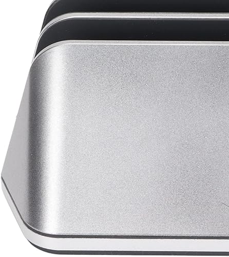 Miniatura 9 de Soporte vertical doble para laptop, soporte vertical para portátil de 2 ranuras, soporte de aleación de aluminio para portátil con curva 3D, soporte