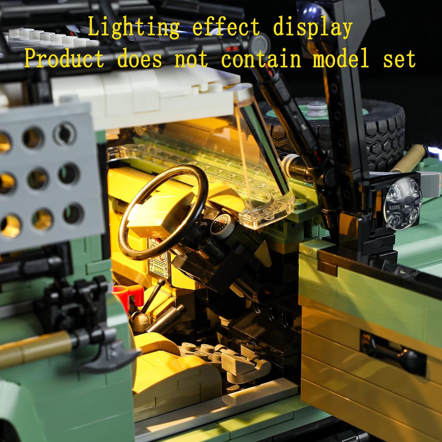 GEAMENT LED Light Kit Compatible with Lego Land Rover Classic Defender 90 - for Icons 10317 Model Set (Model Set Not Included)