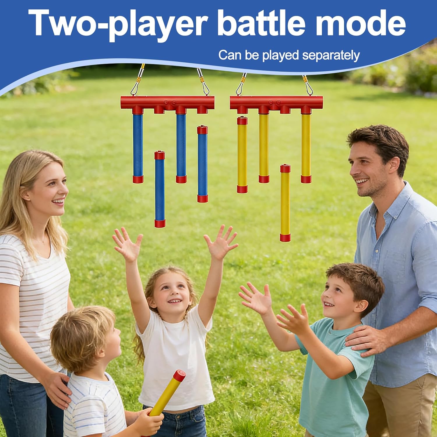 EVOCKAY 2026 Reflective Drop Stick Challenge Game - Hand-Eye Coordination Reflex Training Toy with 3 Adjustable Speed Modes - Engaging Catching Sticks Game for All Ages