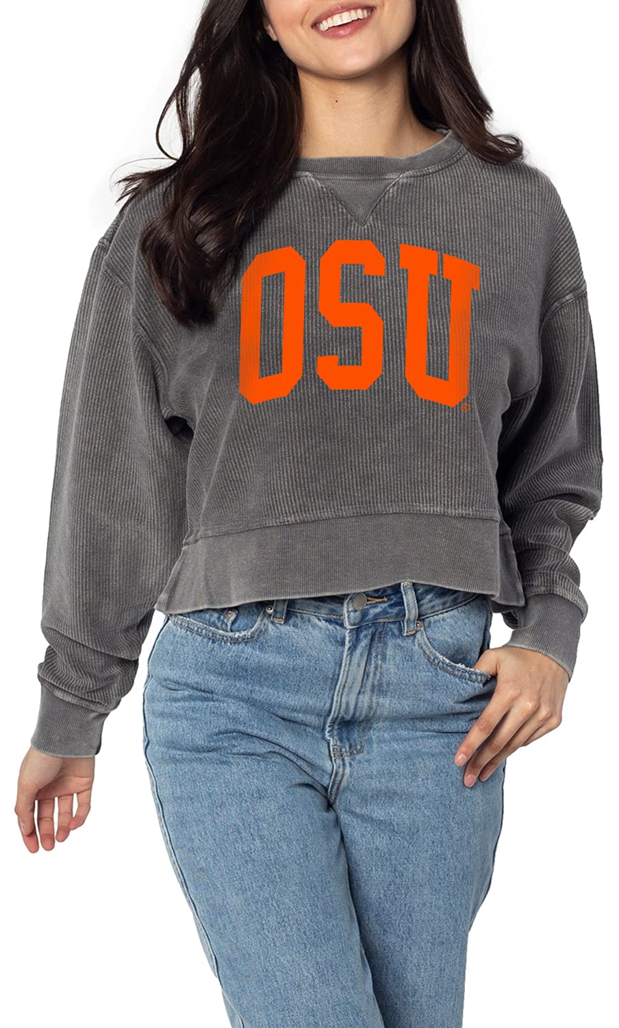 chicka-d NCAA womens Corded Boxy Pullover