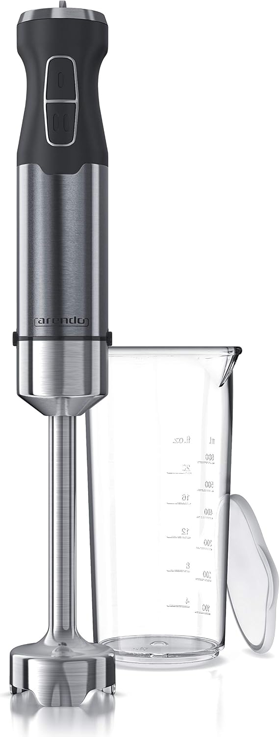 Arendo Stabmixer 1000 Watt – Edelstahl-Messerkopf, 2 Geschwindigkeiten, 15000 U/min – Zum Pürieren Und Mixen