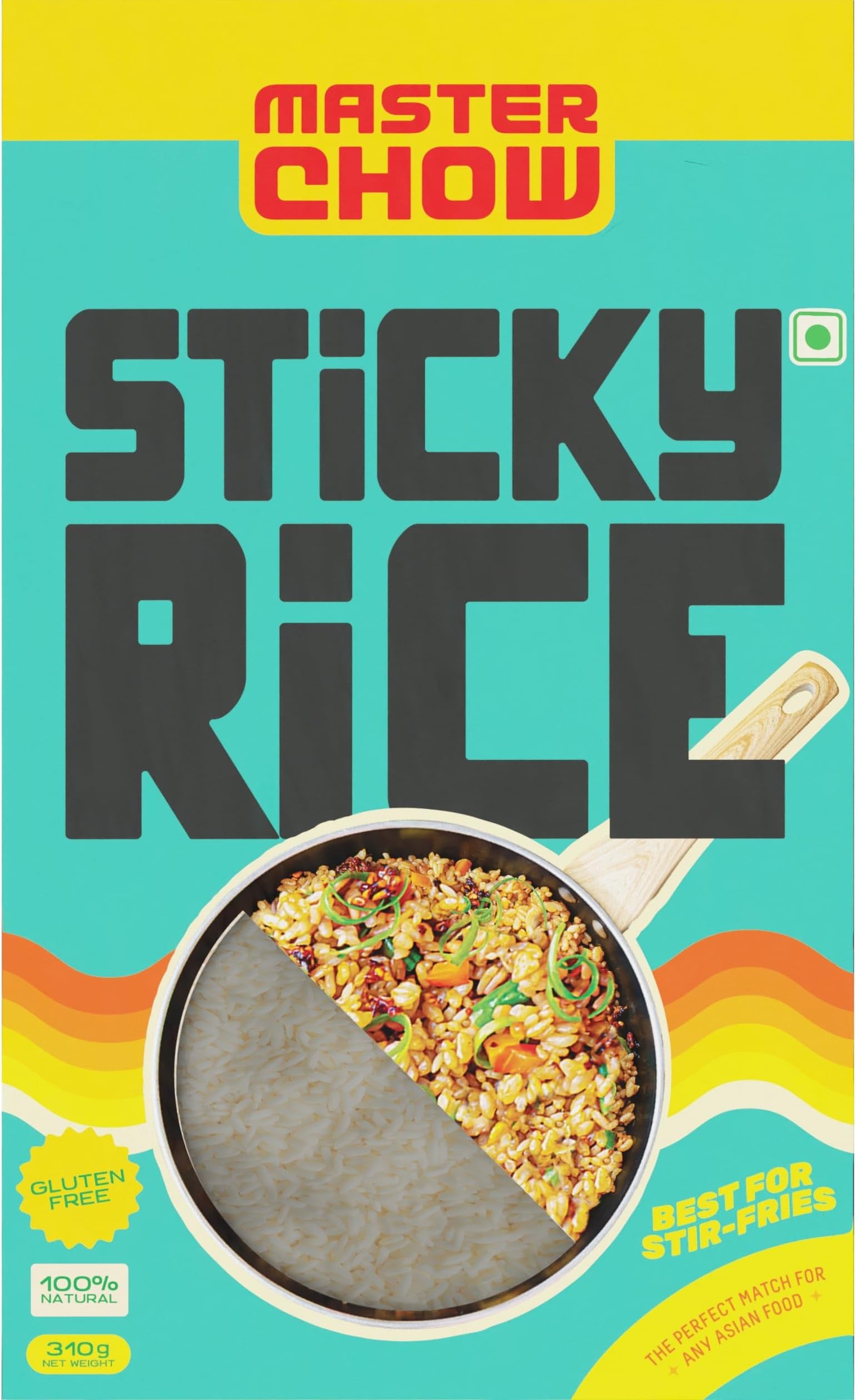Masterchow Sticky rice | Organic Local farm grown Rice (sticky) | Perfect of sushi roll | Japanese Rice | Gluten Free and perfect for healthy Snacking | 310 Gm