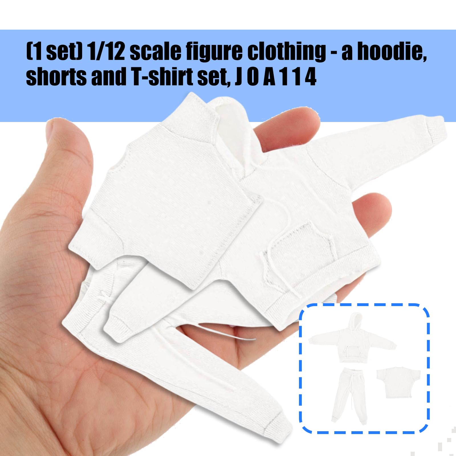 Sammlerstück, 1/12 Actionfigur, Kleidungsstück, Kapuzenpullover, Jogginghose, Oberteil, T Shirt Set für Soldatenfigur, Rollenspiel, Spielzubehör, Kleidungsset