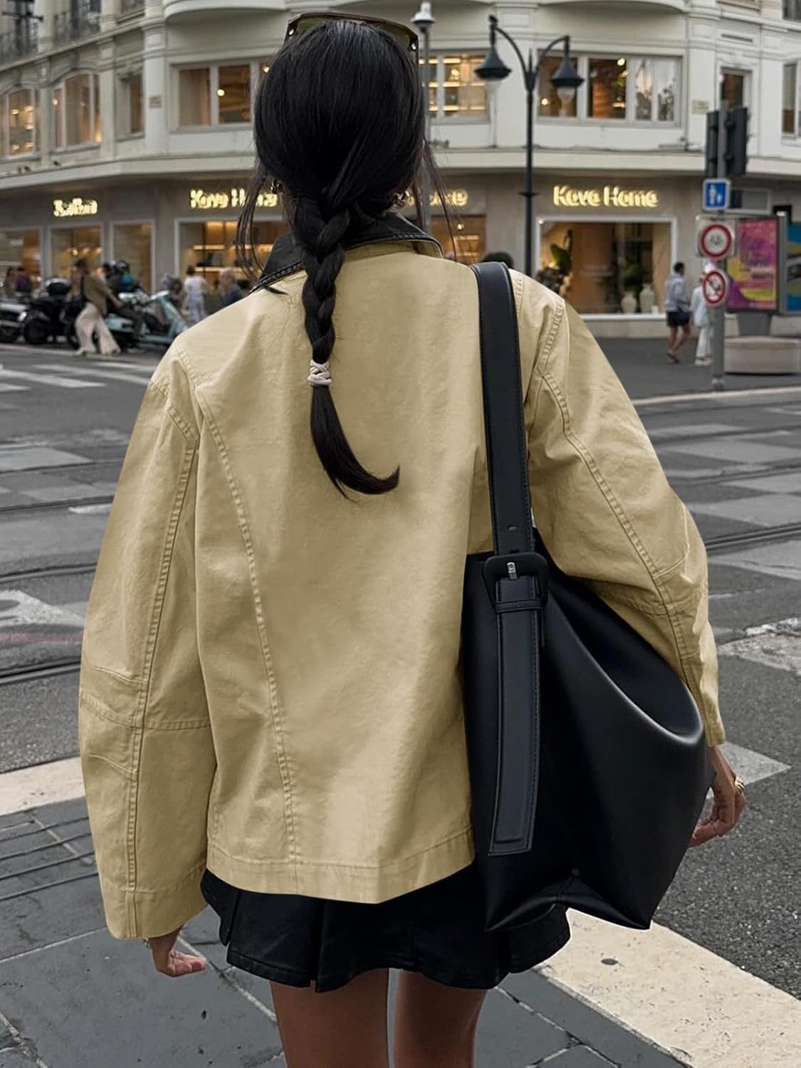 Cicy Bell Womens Barn Jackets Casual Zip Up Cotton Canvas Oversized Lightweight Coats Winter Spring Outfits - Image 5