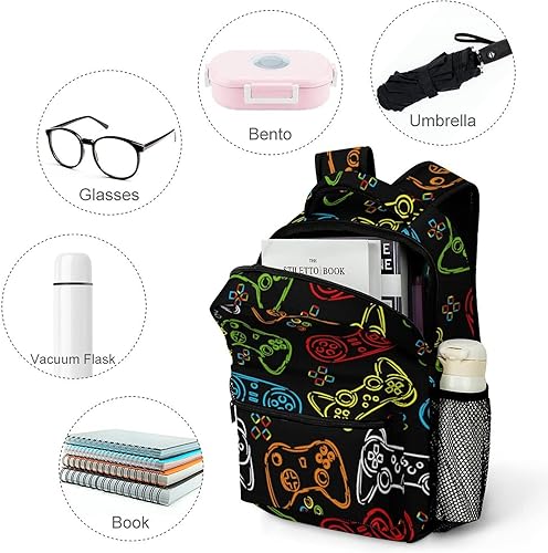 Miniatura 5 de Fiokroo Mochila escolar para estudiantes, adolescentes, hombres y mujeres, mochilas para laptop, mochila de viaje con múltiples bolsillos,