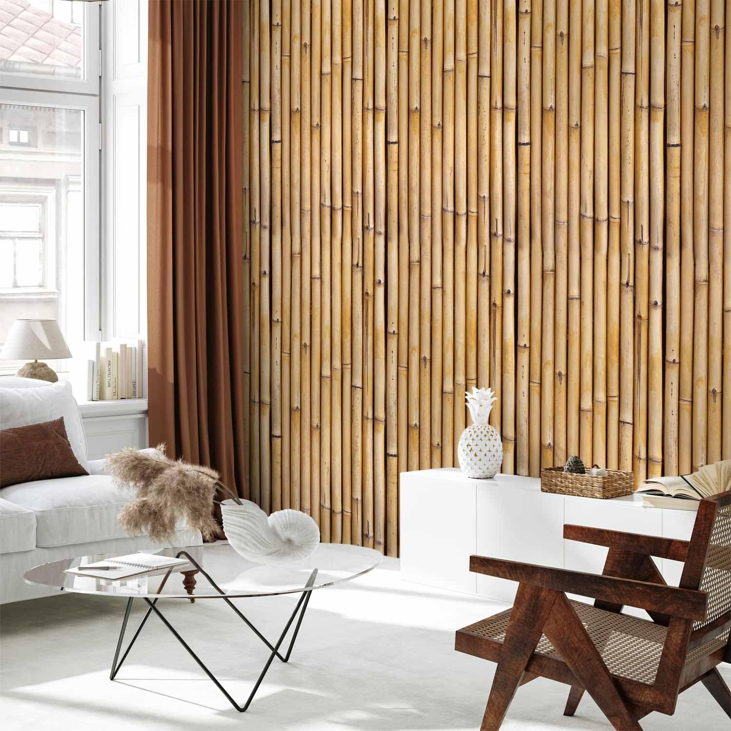 artgeist Wallpaper Bamboo 19x394 in - 3D Peel and Stick Self-Adhesive Decorative Foil Wall Mural Removable Sticker Premium Print Picture Image Design Home Decor 1605-2