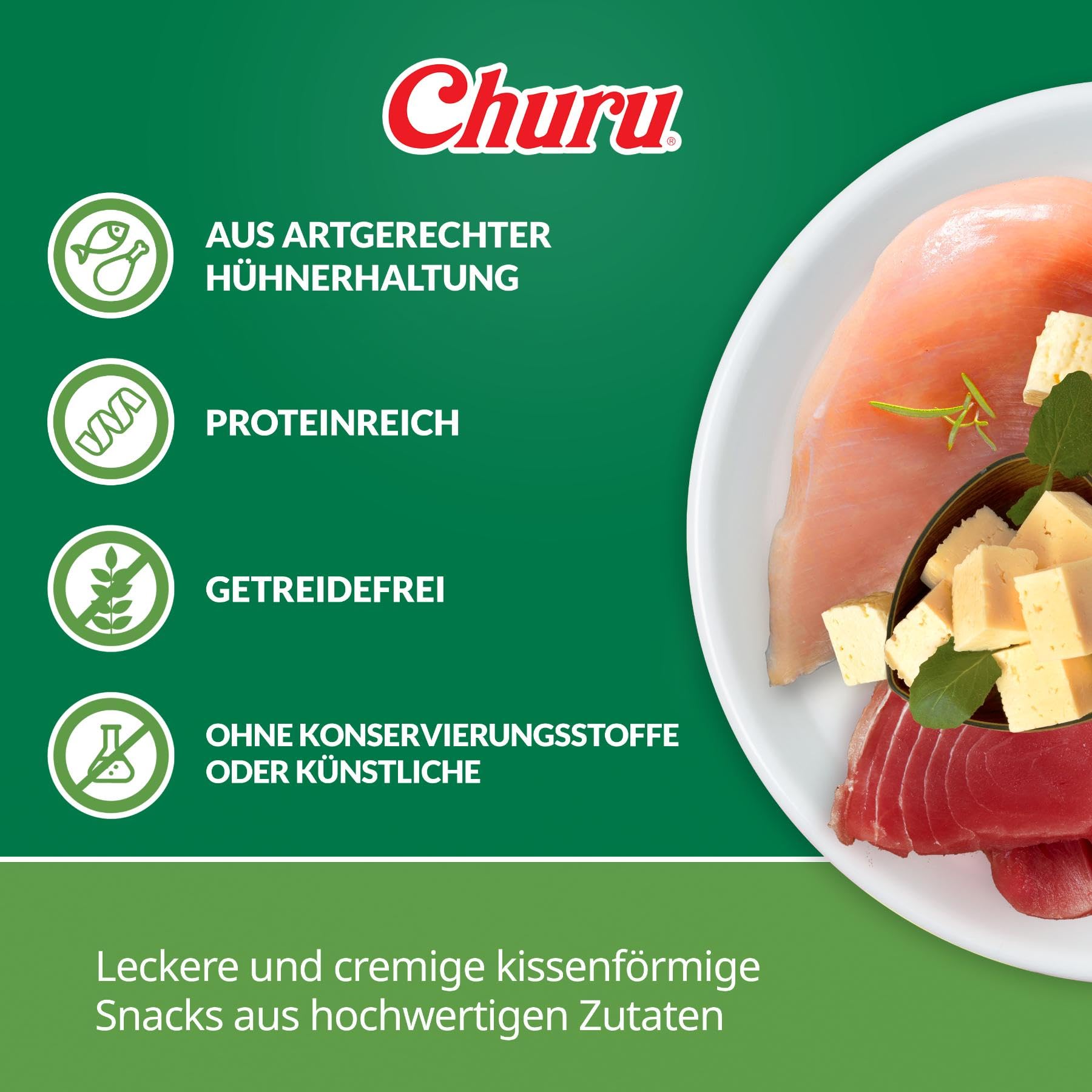 Hunde Leckerlis INABA Churu Bites Hundeleckerli Mit 100% Natürliches Fleisch, Getreidefrei, Zuckerfrei, Keine Nebenerzeugnisse, Hundesnacks Mit Huhn