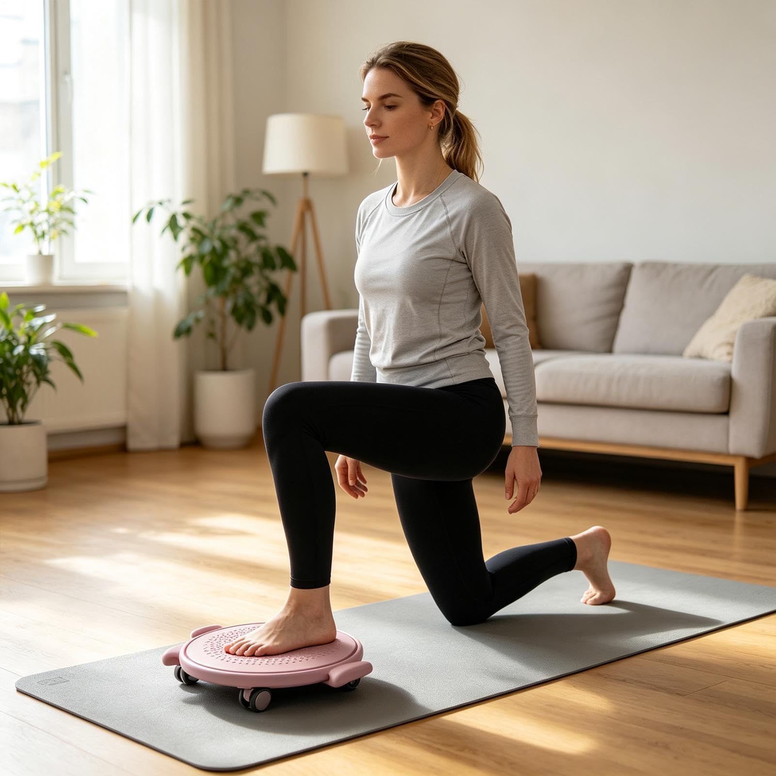 Pilates-Gleitscheiben Leise Core-Training-Discs mit Rollen