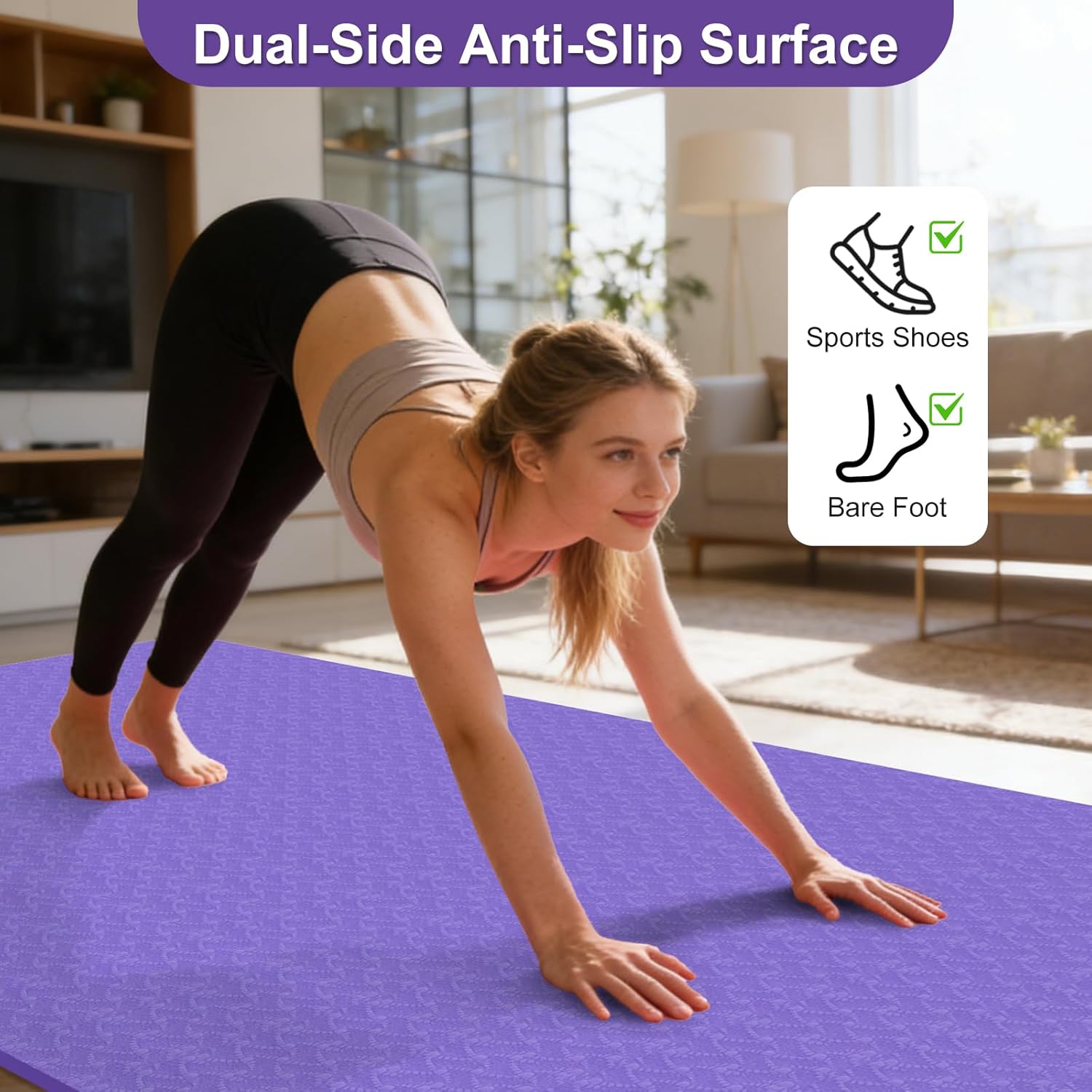 RINREA Large Gymnastics Mat for Gymnastics Bar, 6'x4' Extra Thick Exercise Mat for Home Gym Workout