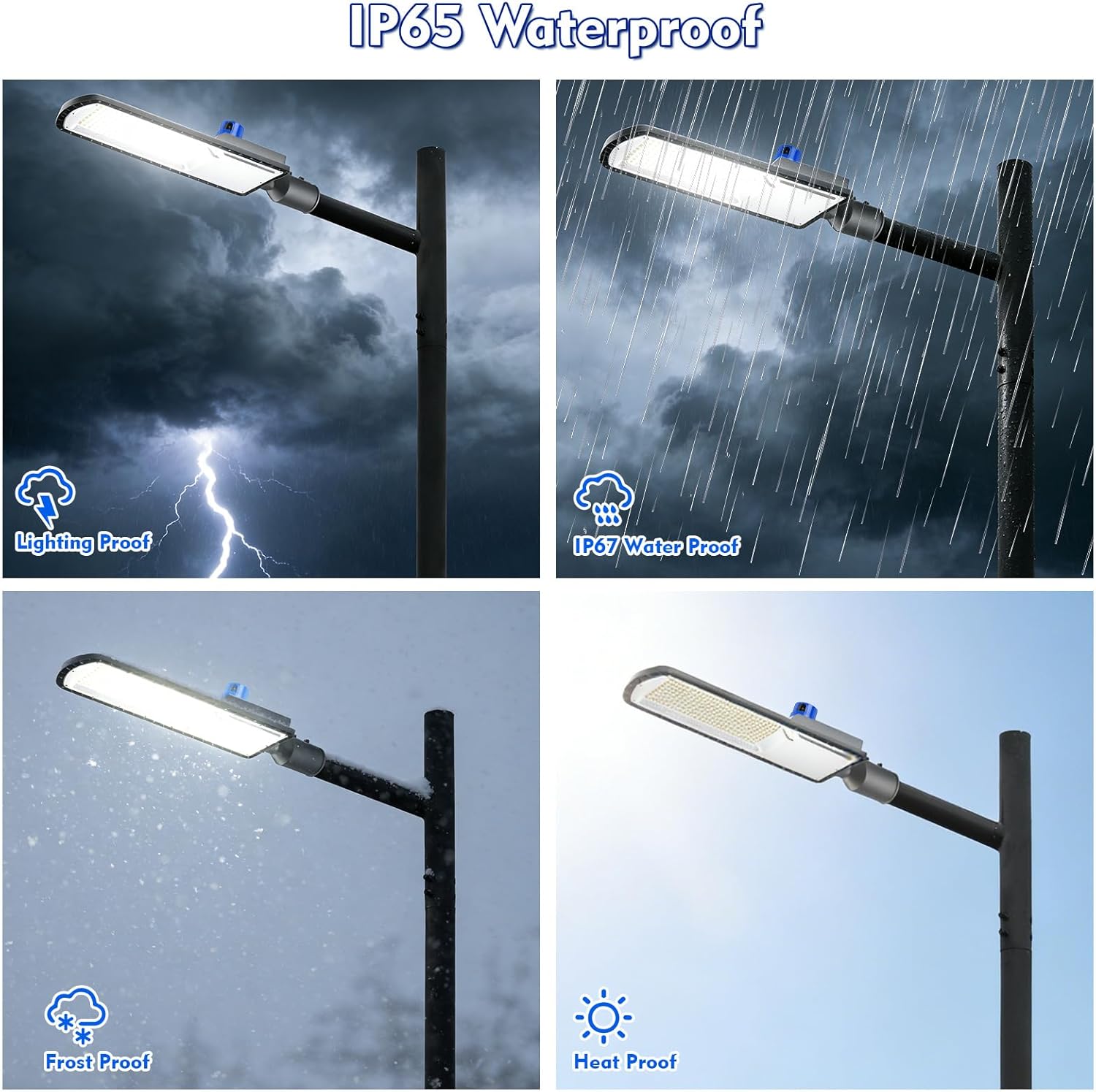 240W LED Parking Lot Light with Adjustable Arm, 6000K Daylight, IP65 Waterproof, Built-in Photocell, Die-Cast Aluminum Housing for Commercial Outdoor Flood Lighting (Parking Lots, Roadways, Stadiums)