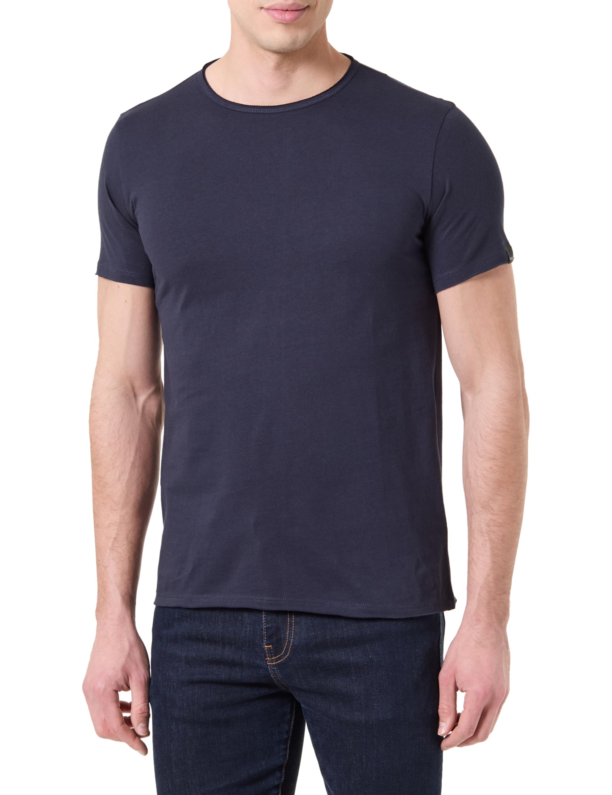 Replay Men's Basic T-Shirt Regular Fit with Crew Neck, 067 Night Blue, M