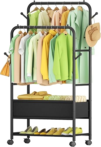 Miniatura 10 de Armarios Portátiles Para Colgar Ropa, Estantes de Armario Para Colgar Ropa, Perchero Resistente de Servicio Pesado, Estantes de Ropa Independientes